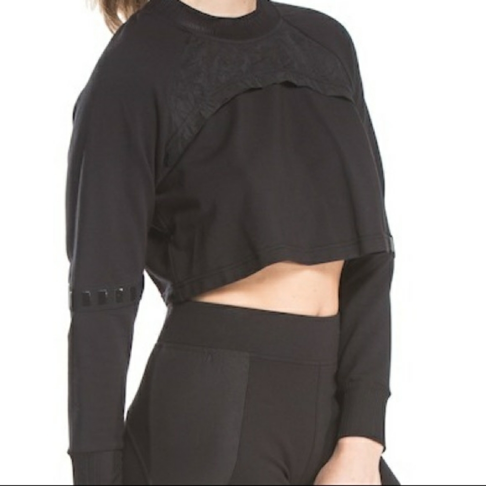 Lime and Vine Adara Black Cropped Sweatshirt